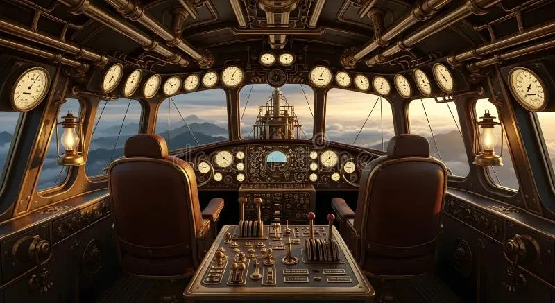 gg扑克APP下载蒸汽飞艇驾驶舱内部